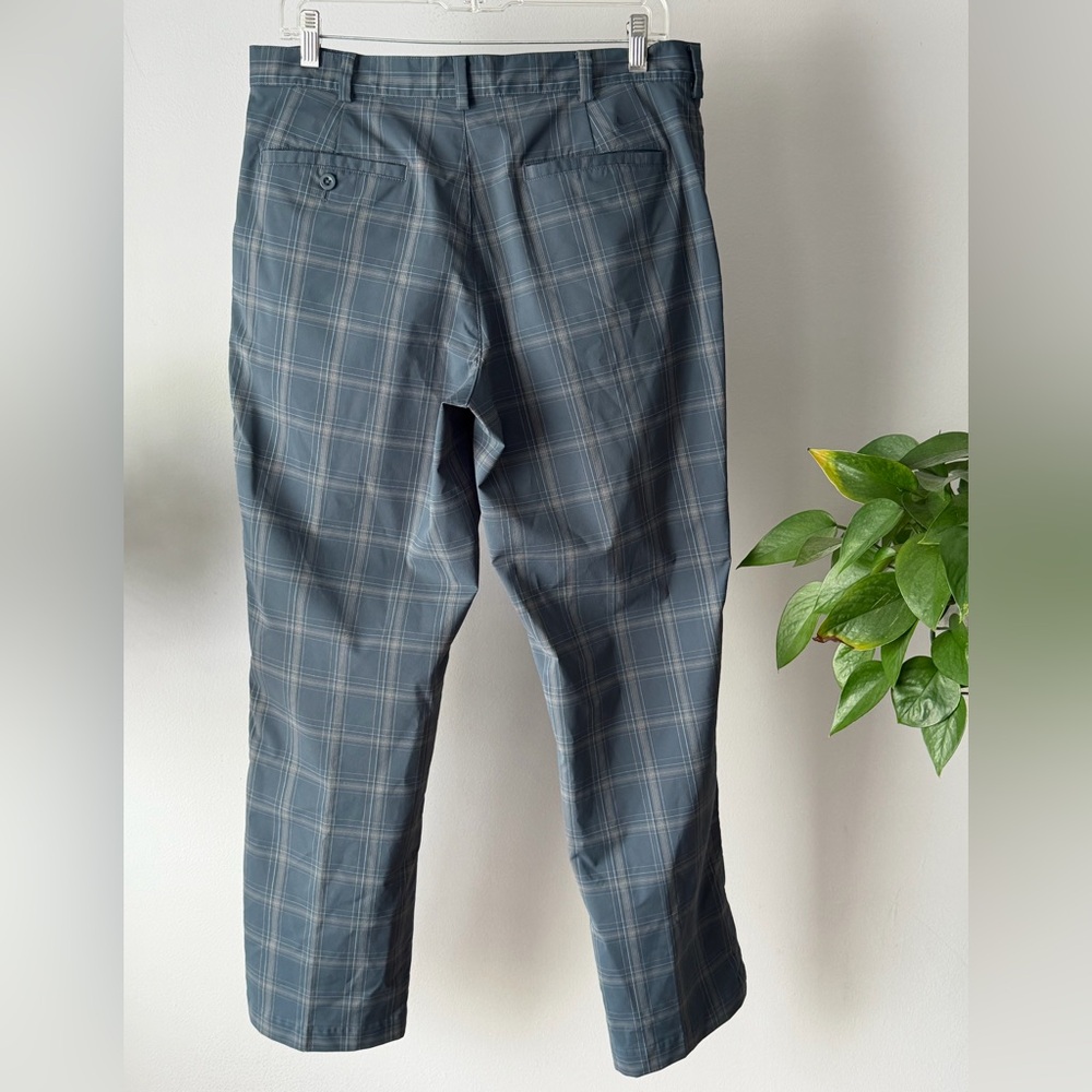 Nike Dri-FIT Men's Gray Blue Plaid Golf Pants Size: 33/30. - Picture 6 of 9